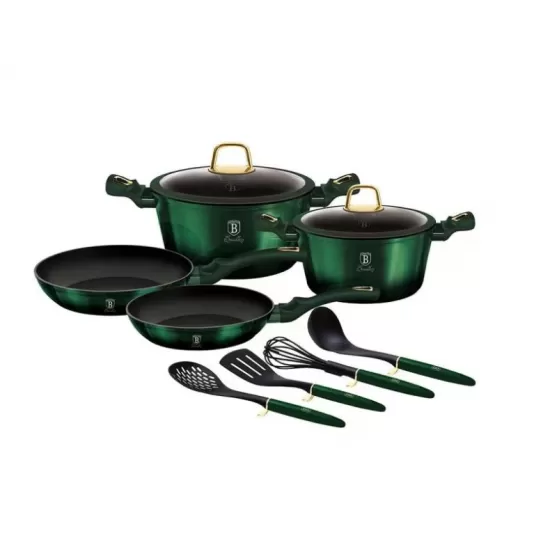 Set oale marmorate cu capace 10 piese Emerald Collection Berlinger Haus BH 7039